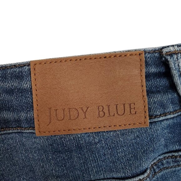 Judy Blue 16W Jeans Denim Distressed Tummy Control Skinny Fit Stretch Mid Wash - Picture 11 of 12